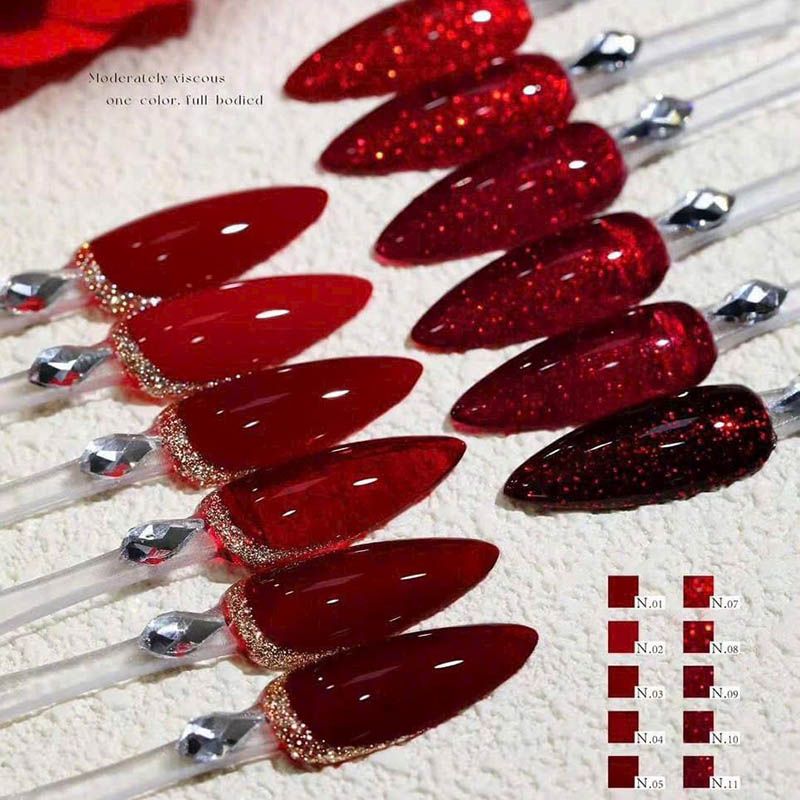 Set Sơn Gel Đỏ Danny Coll 12 Màu N33, Tặng Bảng màu đi kèm