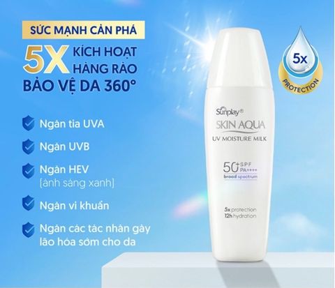 Kem chống nắng Sunplay Skin Aqua UV Moisture Milk SPF 50+ PA++++ 30g