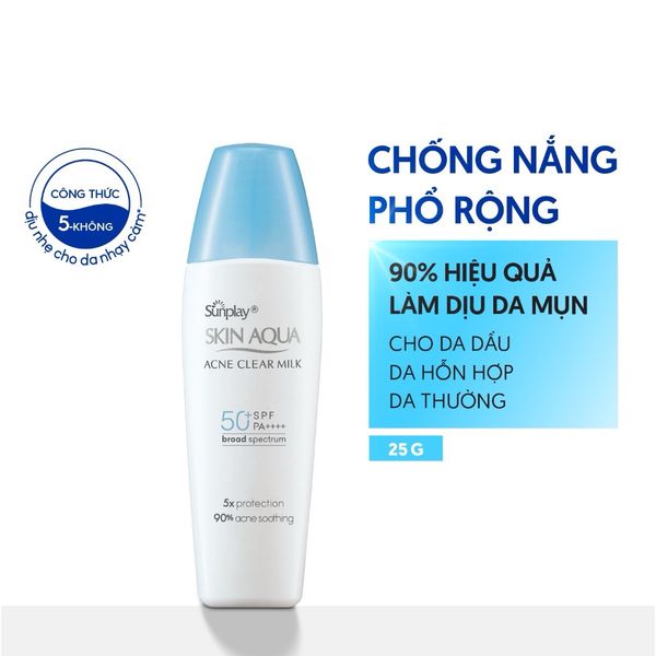 Sữa chống nắng dưỡng da ngừa mụn Sunplay Skin Aqua Acne Clear SPF 50+ PA++++ 25g