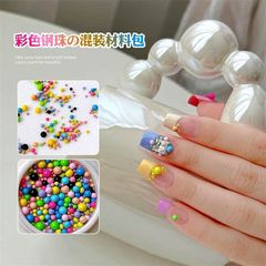 Khay Bi Tròn Màu Mix Size, Dùng Gắn Móng Nail