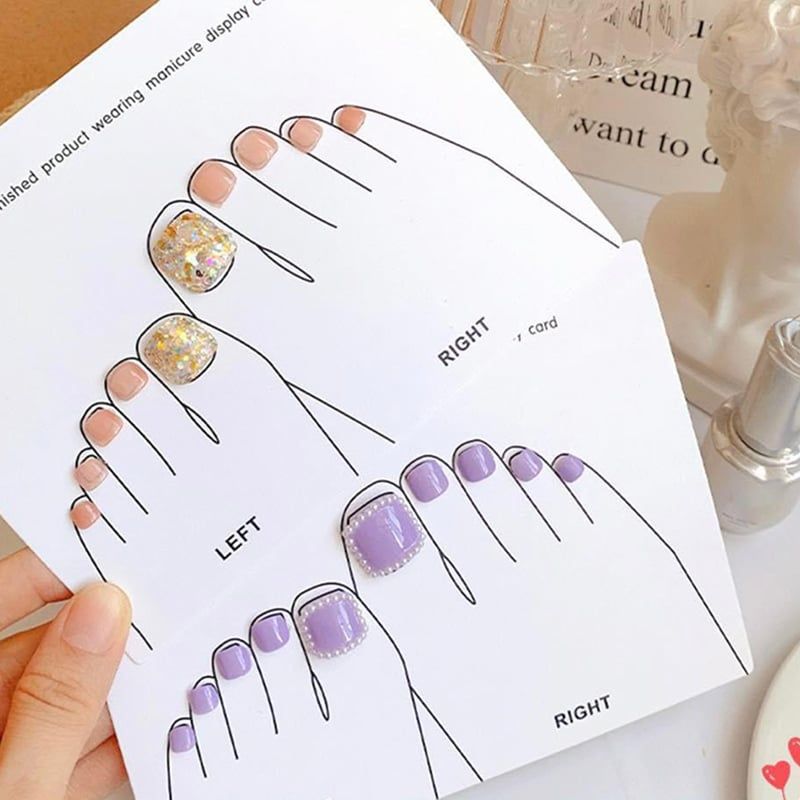 Giấy Nail Box Gắn Móng Chân Giả 5 Miếng