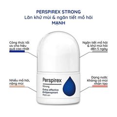 Lăn Khử Mùi Perspirex Roll-on 20ml, Giảm Hôi Nách Hiệu Quả, Giảm Đến 90% Lượng Mồ Hôi