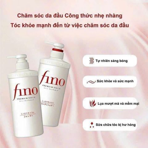 Dầu gội/xả Fino Premium Touch Shampoo 550ml dưỡng ẩm vượt trội tăng độ bóng khoẻ cho tóc
