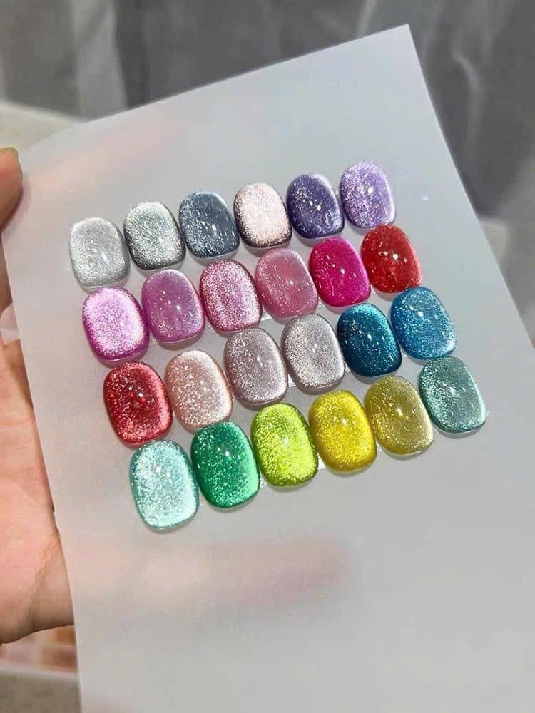 Set Sơn Gel Mắt Mèo Pha Lê Jiao Yan She 24 Màu