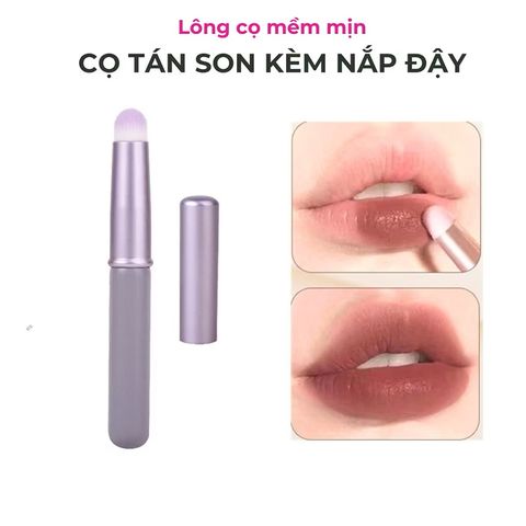 Cọ Tán Son Môi Đầu Tròn Có Nắp