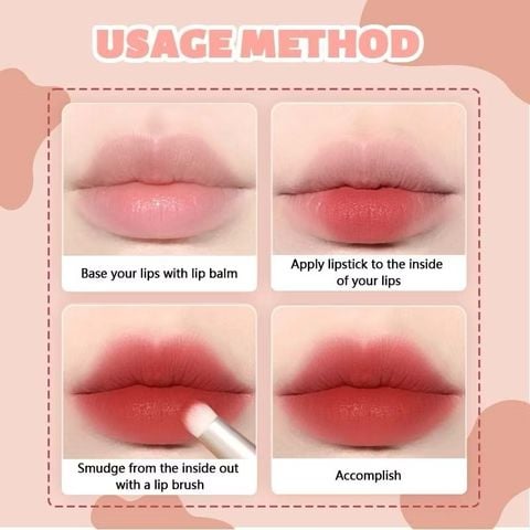Cọ Tán Son Môi Đầu Tròn Có Nắp