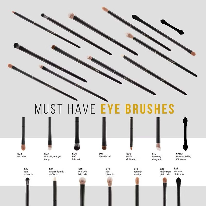 Cọ Vacosi E18 Tán Phấn Mắt Smoky