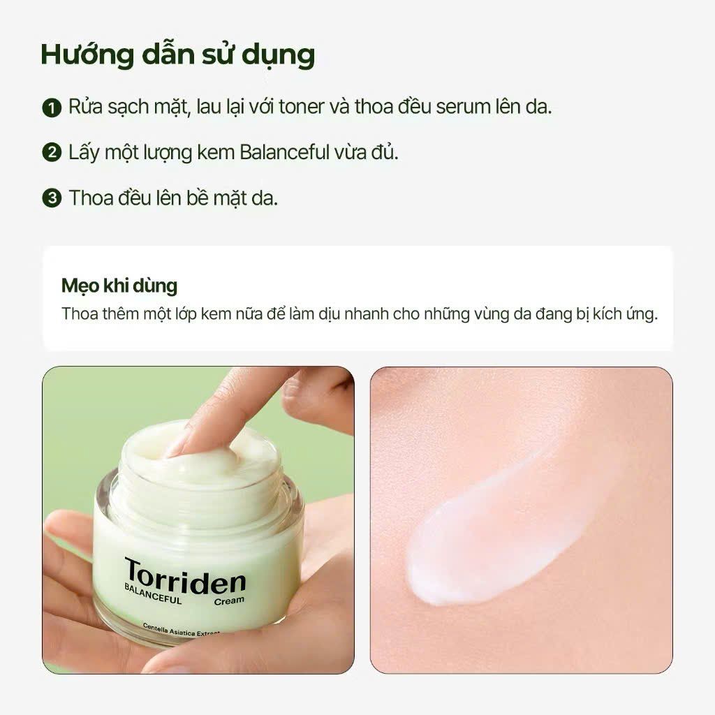Kem Dưỡng Torriden 80ml Balanceful Cica Cream