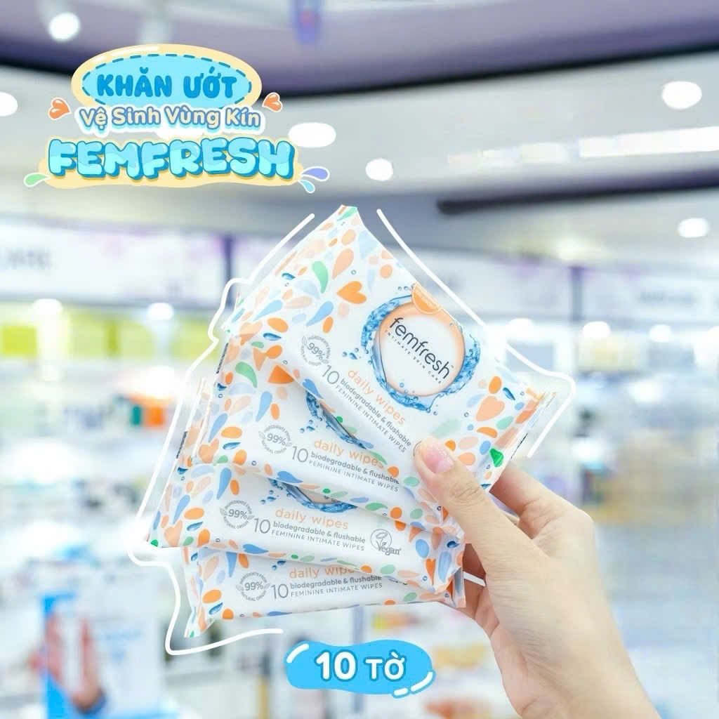 Khăn Ướt Vệ Sinh Vùng Kín Femfresh 10 Tờ