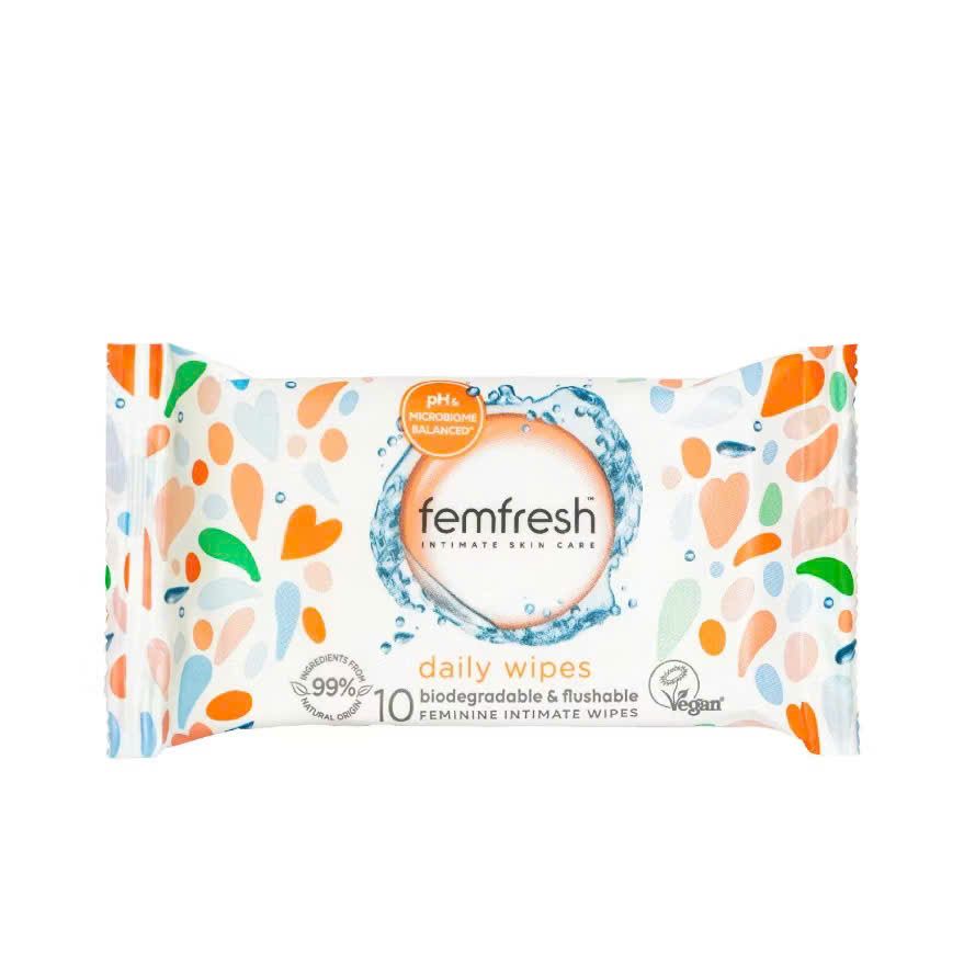 Khăn Ướt Vệ Sinh Vùng Kín Femfresh 10 Tờ