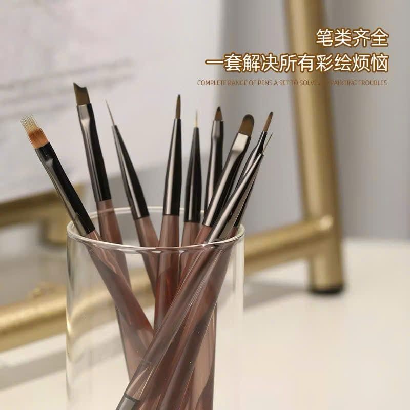 Bộ Cọ Nail 9 Cây, đầy đủ các loại cọ tiện dụng cho thợ nail