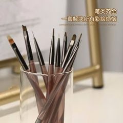 Bộ Cọ Nail 9 Cây, đầy đủ các loại cọ tiện dụng cho thợ nail