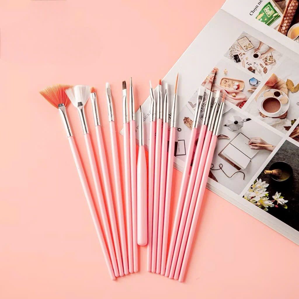 Bộ Cọ Nail 15 Cây màu ngẫu nhiên