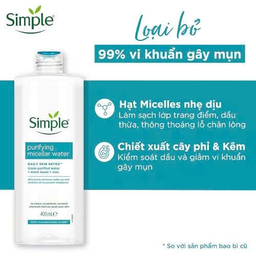 Tẩy Trang Simple 200ml -400ml