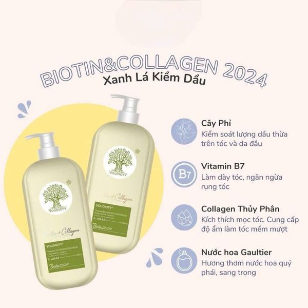 Cặp Gội Xả Biotin & Collagen 2024 1000ml