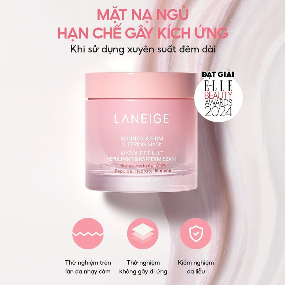 Mặt Nạ Ngủ Laneige 60ml Bouncy & Firm Sleeping Mask Sáng Săn Chắc Da