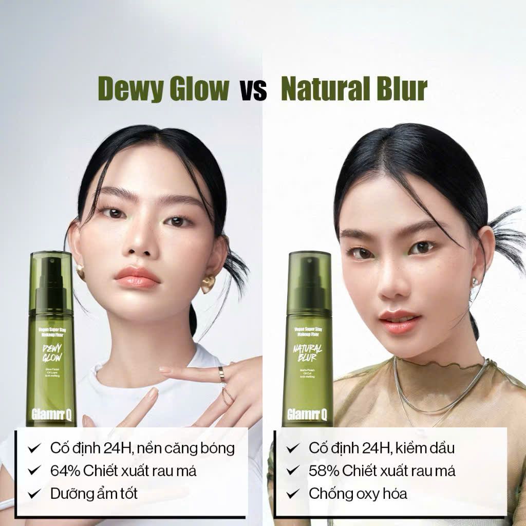 Xịt Khóa Nền Glamrr Q Vegan Super Stay Makeup Fixer 50ml