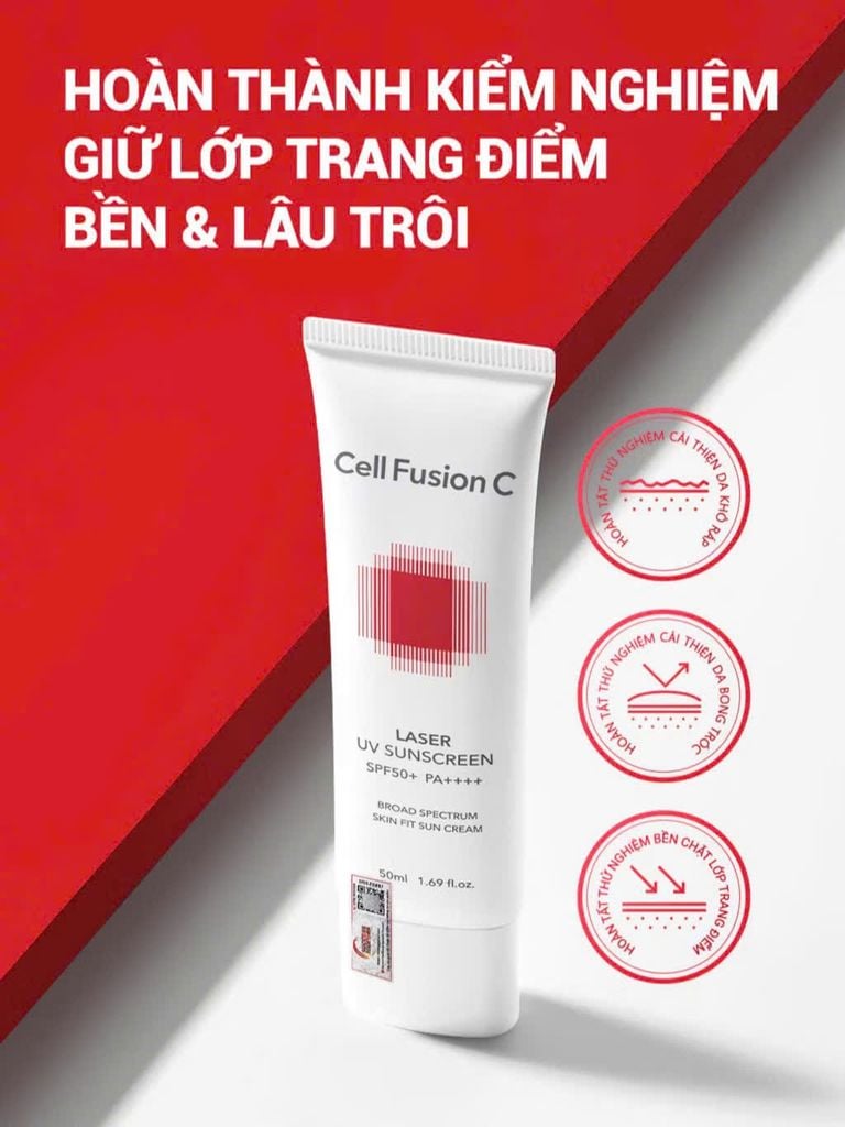 Kem Chống Nắng Cell Fusion C Laser Uv Sunscreen Spf50+ Pa++++ 50ml Đỏ