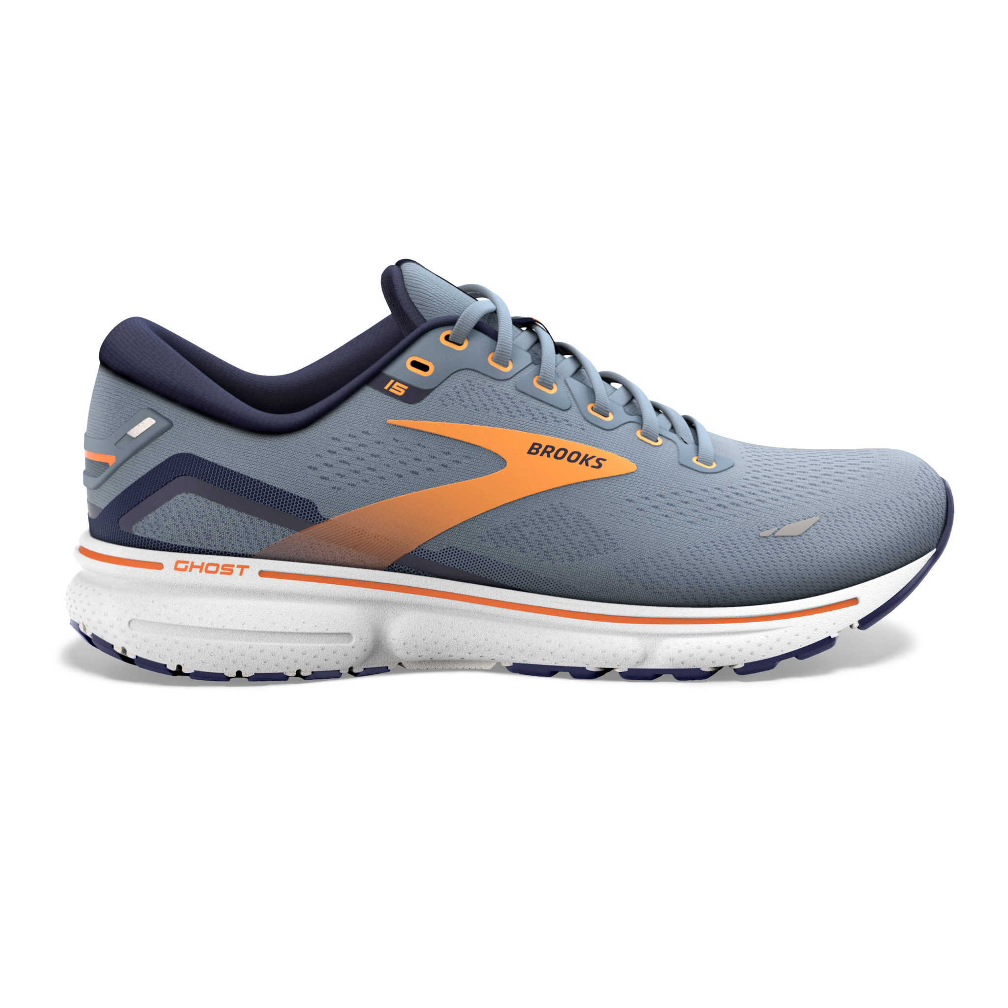 Giày BROOKS Ghost 15 (Flintstone/Peacock/Orange Pop)