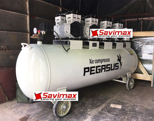 MÁY NÉN KHÍ KHÔNG DẦU GIẢM THANH PEGASUS 6HP, 330L, 220V
