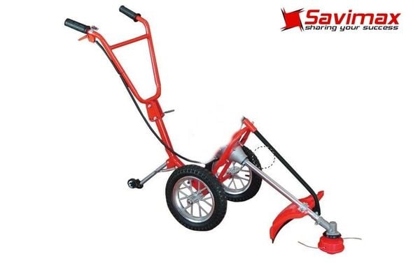 Khung ráp lắp máy cắt cỏ đẩy tay có bánh xe di chuyển