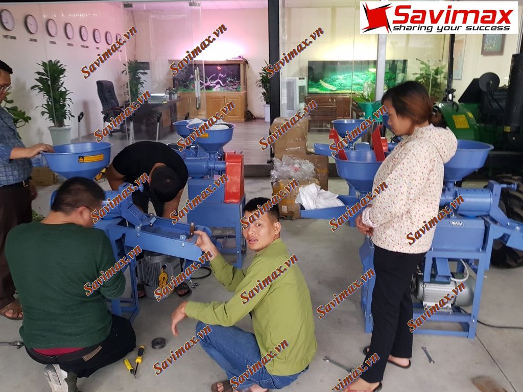 Máy xát gạo kết hợp vỡ ngô, nghiền ngô Savi22