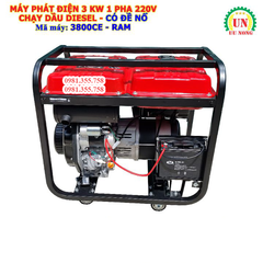 Máy phát điện 3kw chạy dầu có đề nổ 3800CE RAM