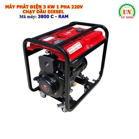 Máy phát điện 3Kw chạy dầu 3800C RAM