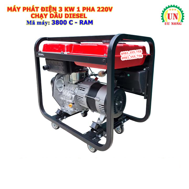 Máy phát điện 3Kw chạy dầu 3800C RAM