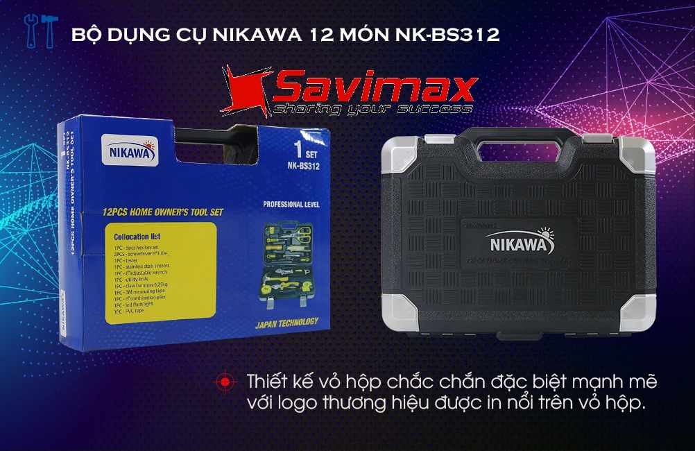 Bộ dụng cụ cầm tay 12 món Nikawa NK-BS312