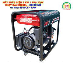 Máy phát điện 5 Kw chạy dầu có đề nổ 6500CE RAM