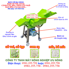 Máy băm rơm đa năng Ưu Nông UN 9ZT-0.6