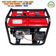 Máy phát điện 3kw chạy dầu có đề nổ 3800CE RAM