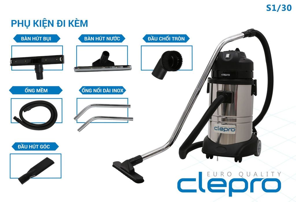Máy hút bụi khô và ướt Clepro S1/30