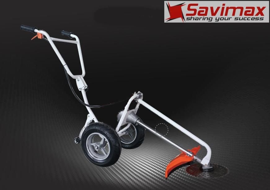 Khung ráp lắp máy cắt cỏ đẩy tay có bánh xe di chuyển