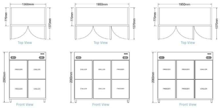 Tủ nửa đông nửa mát 6 cánh Berjaya BS DU4C2F/Z