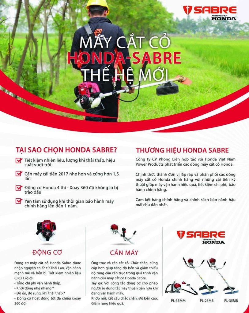Máy cắt cỏ cần mềm HONDA SABRE PL-35MM