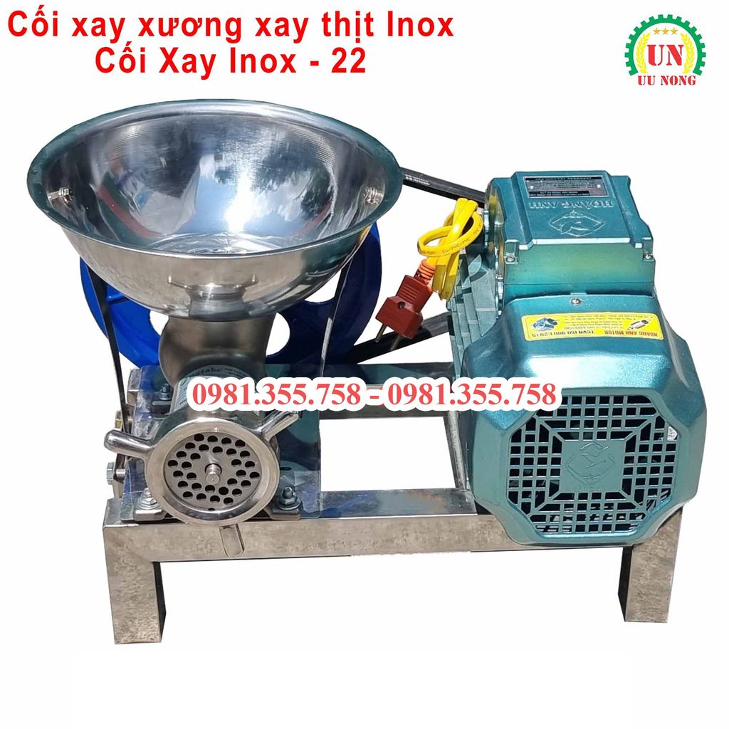 Máy xay thịt xay xương inox cối 22