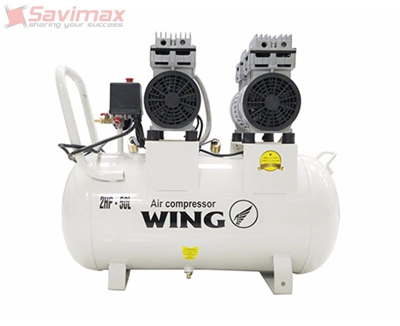Máy Nén Khí Không Dầu Giảm Âm Wing TW-OF550x2 50L