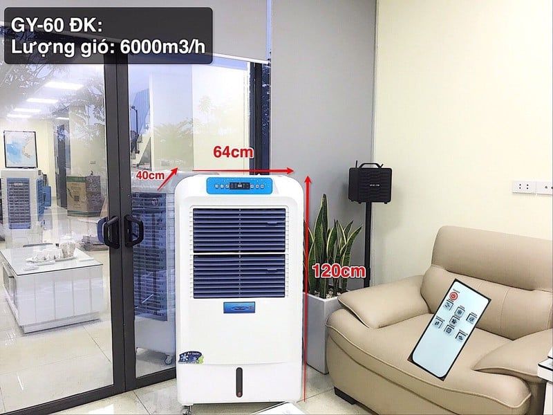 Quạt làm mát Ninda GY-60 (có điều khiển) chính hãng