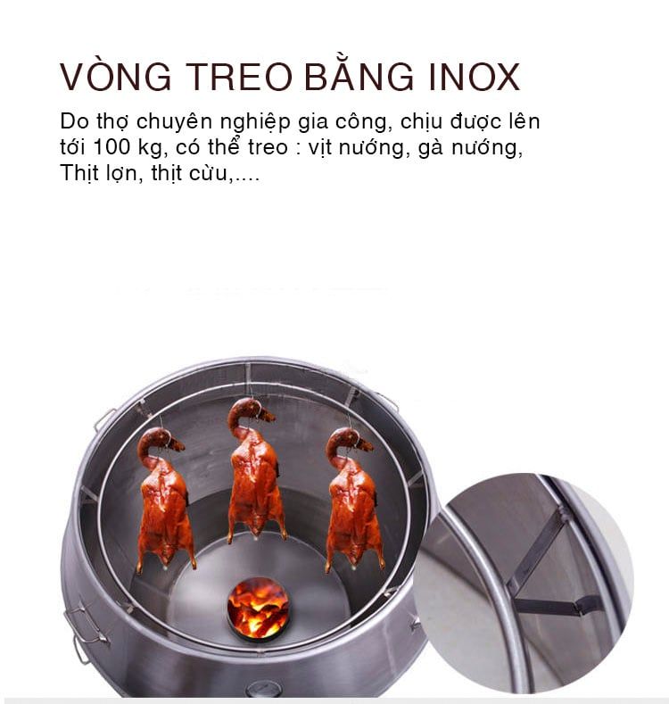 Lò quay vịt 80 kính bếp than