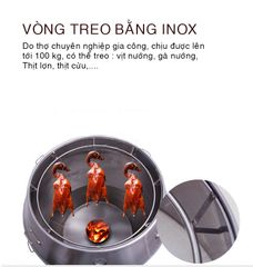 Lò quay vịt 80 kính bếp than