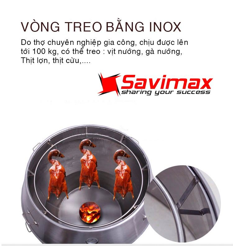 Lò quay vịt 80 kính bếp than