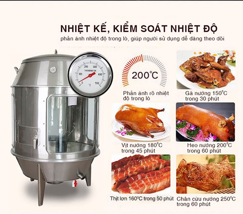 Lò quay vịt kính 90