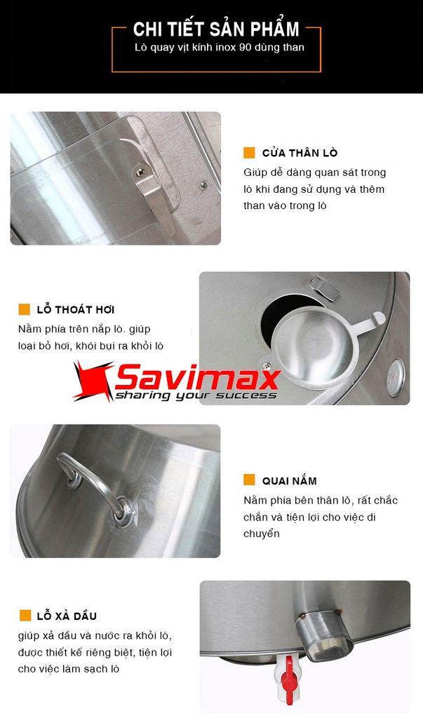 Lò quay vịt kính 90