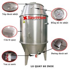 Lu nướng vịt phi 60, lò quay vịt inox 60cm