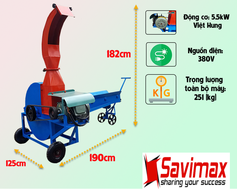 Máy băm cỏ voi công nghiệp cổ cao OKASU OS55