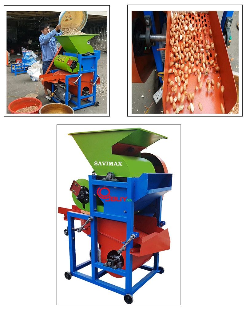 Máy bóc vỏ lạc 2 quạt gió BVL - 2 QG