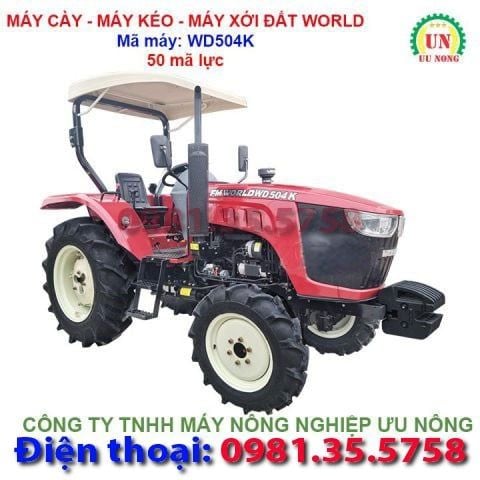 Máy cày máy kéo máy xới đất 50 HP 2 cầu World WD504K