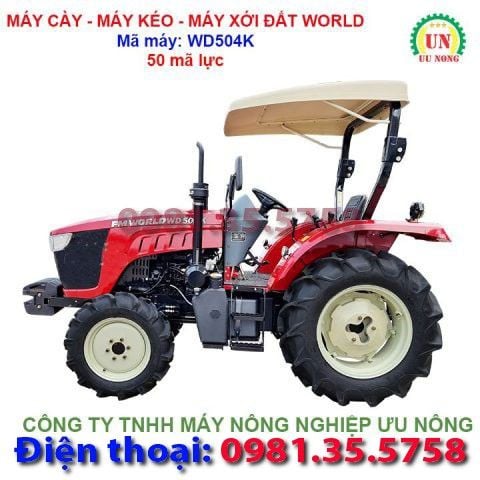 Máy cày máy kéo máy xới đất 50 HP 2 cầu World WD504K